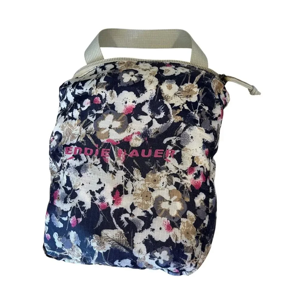 Eddie Bauer Stowaway Convertible Light Backpack Daypack Floral Design